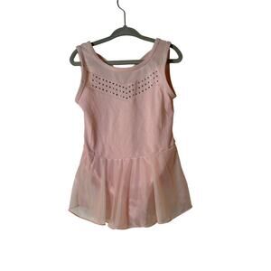 CAT & JACK Girl’s Pink Dance Leotard with Skirt & Rhinestones / Size: XS 4-5